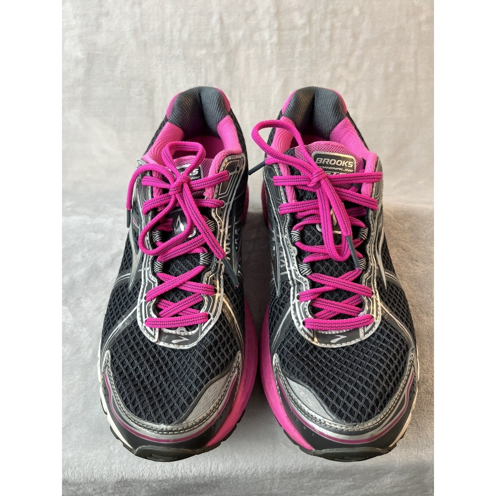 BROOKS Sneaker Shoes Women 10Medium B Black Pink Adrenaline GTS-15 Run Gym Hike